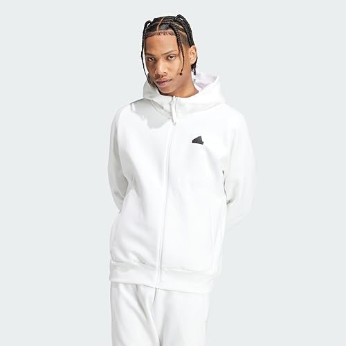 adidas Jaqueta masculina Z.n.e. Premium com zíper, Branco, M